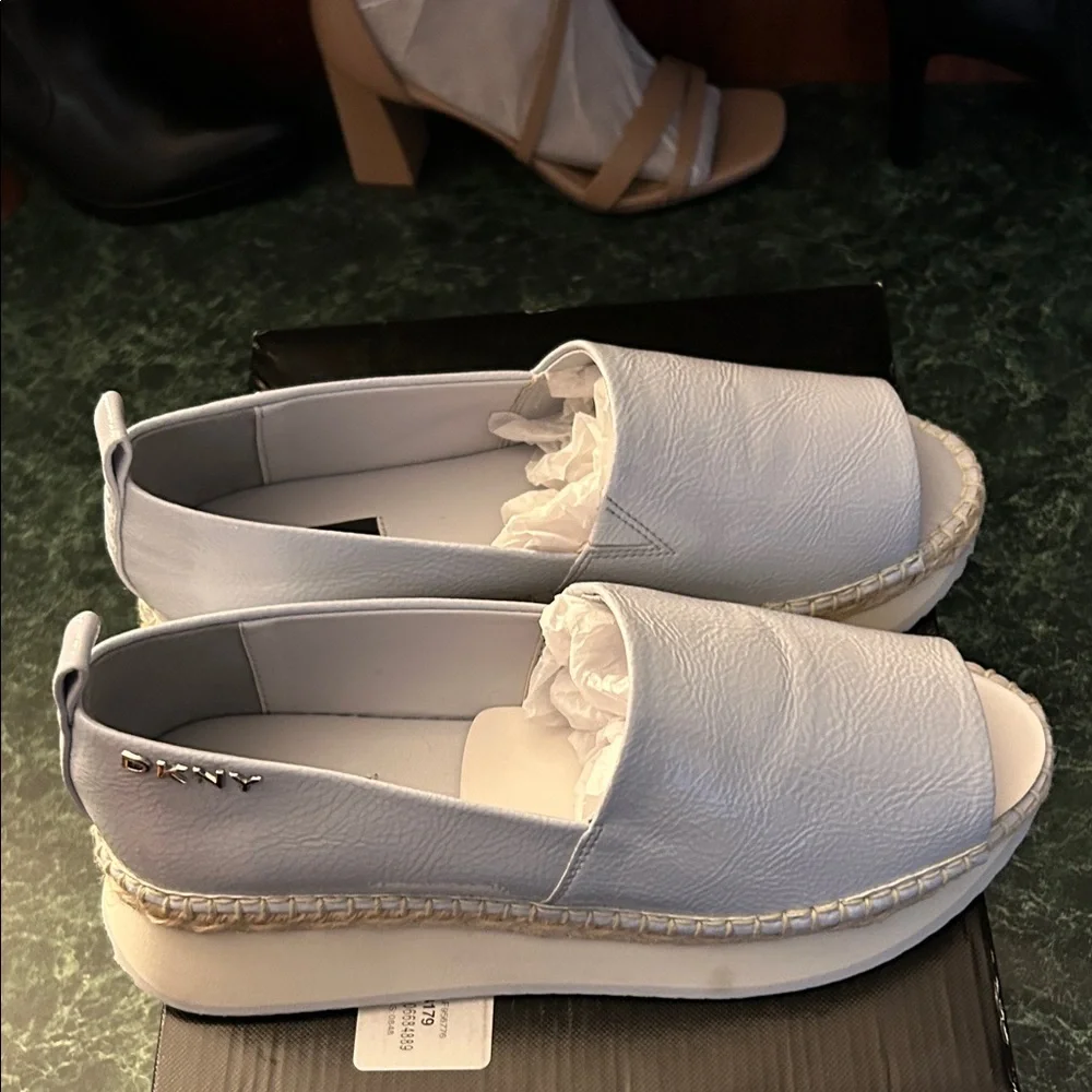 DKNY Sky Blue Platform Espadrilles
